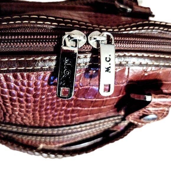 MC Marc Chantal Croc Embossed Western-Inspired Satchel ~ Shoulder Bag w/Key Tab! - Picture 14 of 16